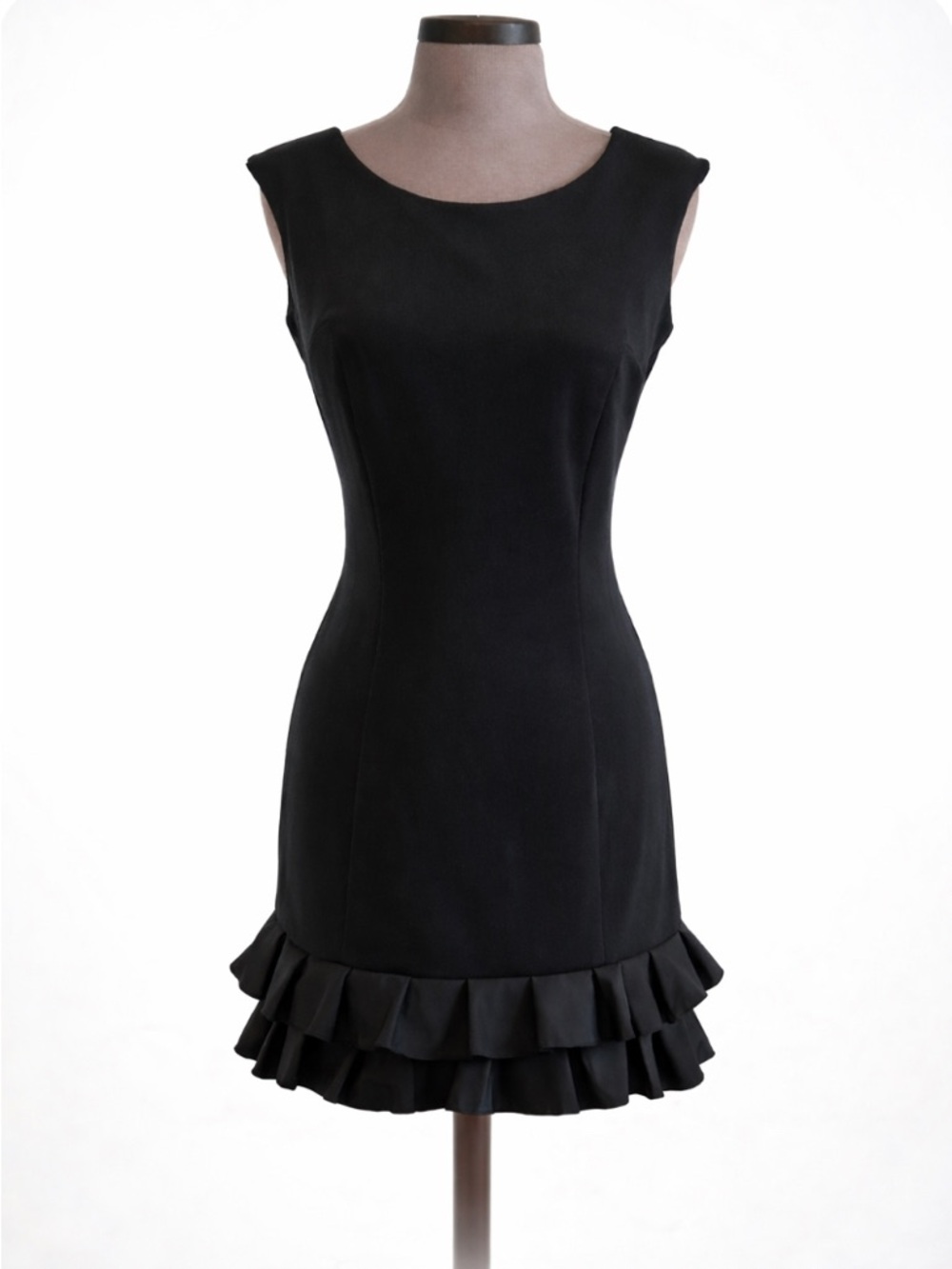 Donna Ricco Black Ruffled Mini Dress